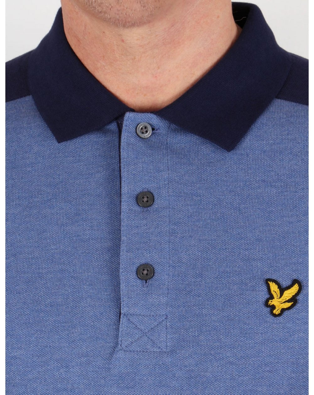 Lyle And Scott – Poloshirt mit Sattelschulter, Marineblau meliert
