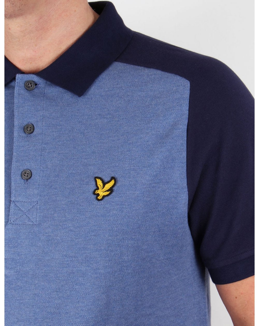 Lyle And Scott Saddle Shoulder Polo Shirt Navy Marl