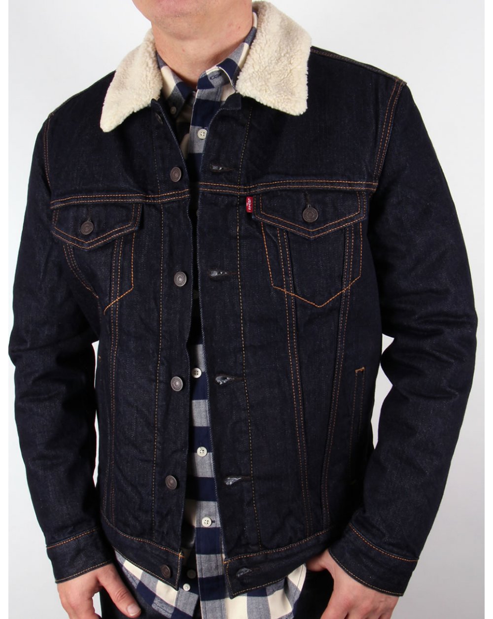 Levis – Trucker-Jacke aus dunklem Denim