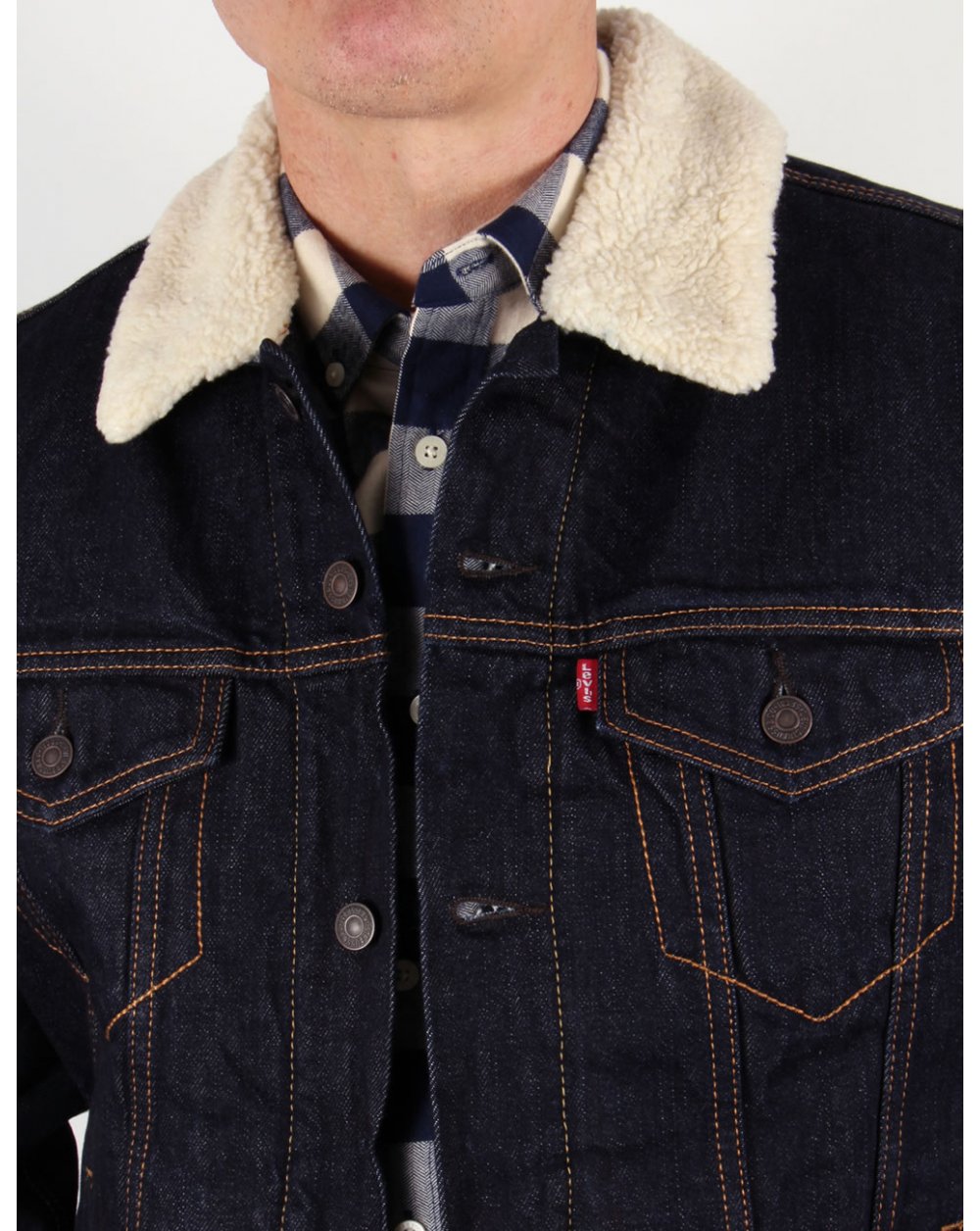 Levis – Trucker-Jacke aus dunklem Denim