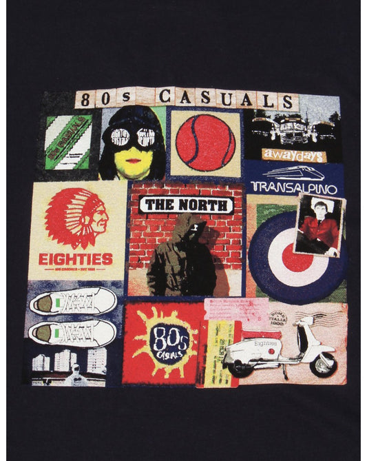 80s Casuals Quellen der 80er Jahre T-Shirt Marineblau