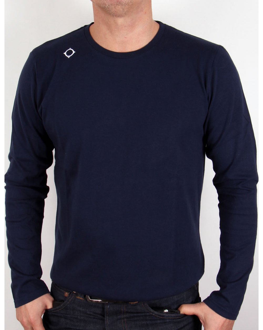 Ma.strum Kit Issue Langarm-T-Shirt mit Rundhalsausschnitt, Marineblau