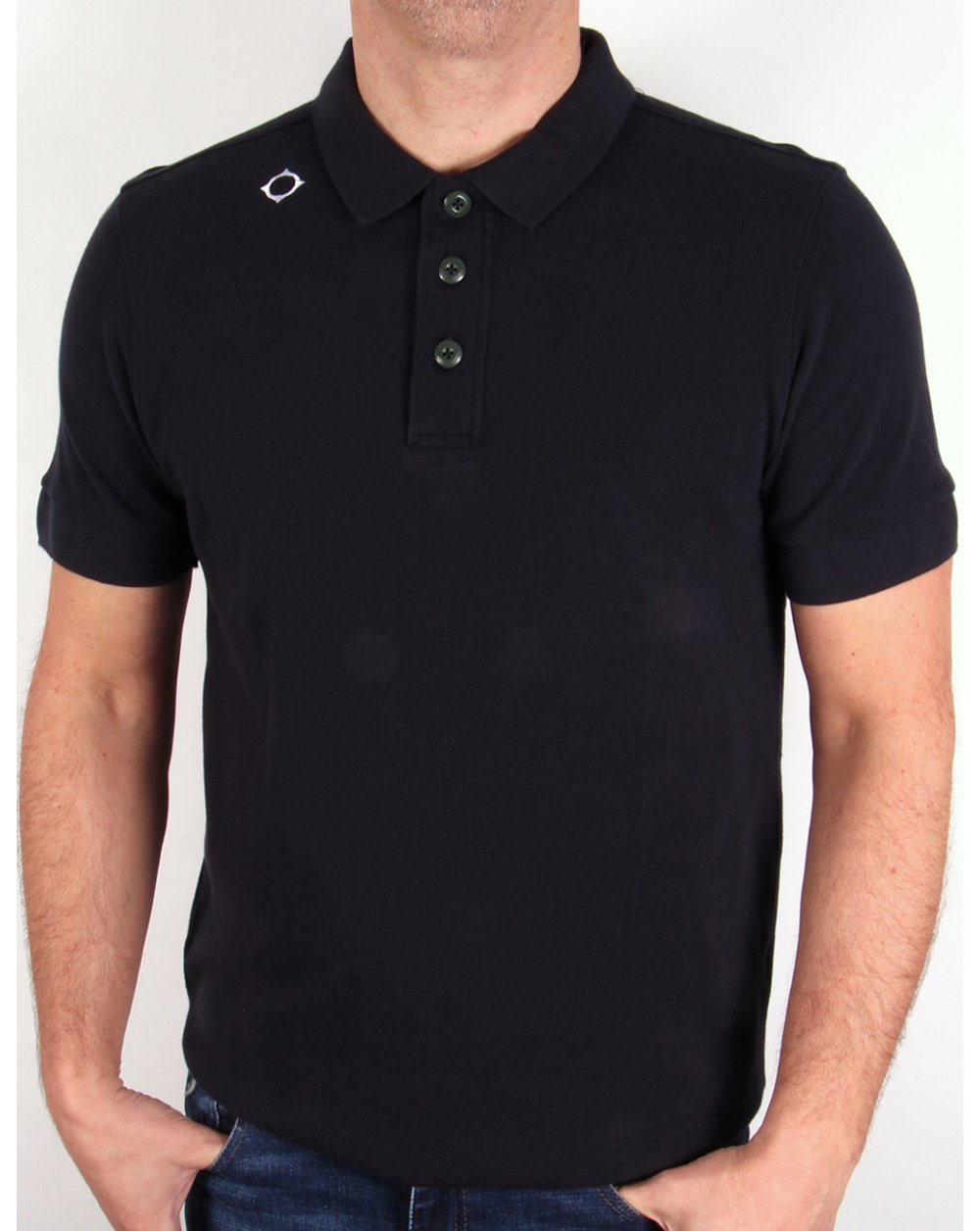 Ma.strum Kit Issue Kurzärmliges Piqué-Poloshirt in Dunkelmarineblau