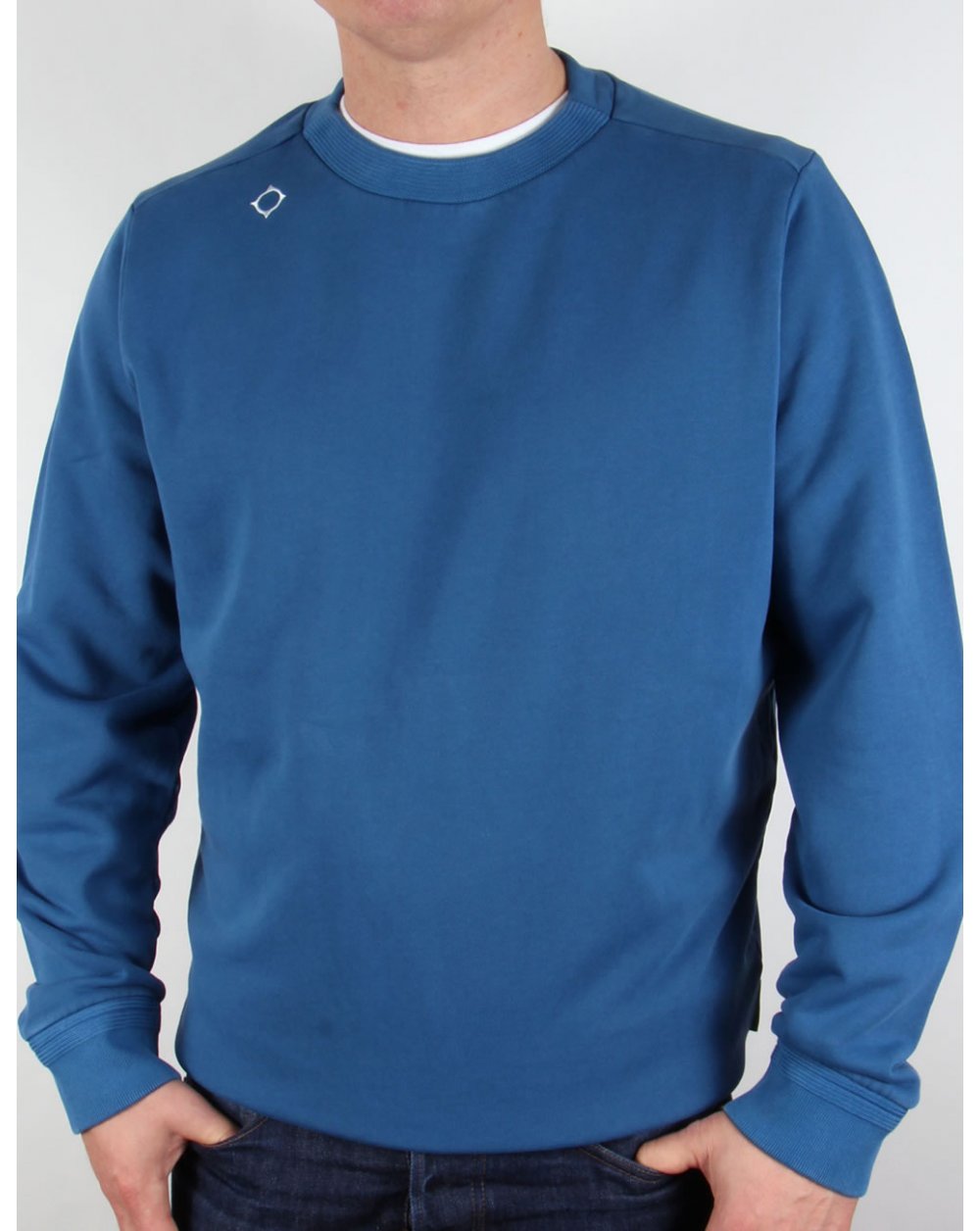 Ma.strum Garment Dyed Heavyweight Crew Sweat Vallarta Blue