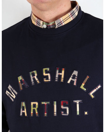 Marshall Artist Country Check Sweatshirt, Marineblau
