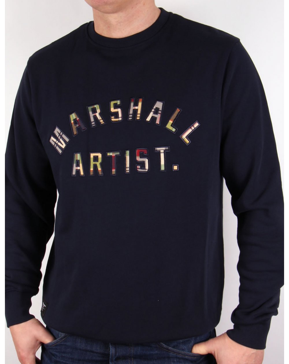 Marshall Artist Country Check Sweatshirt, Marineblau