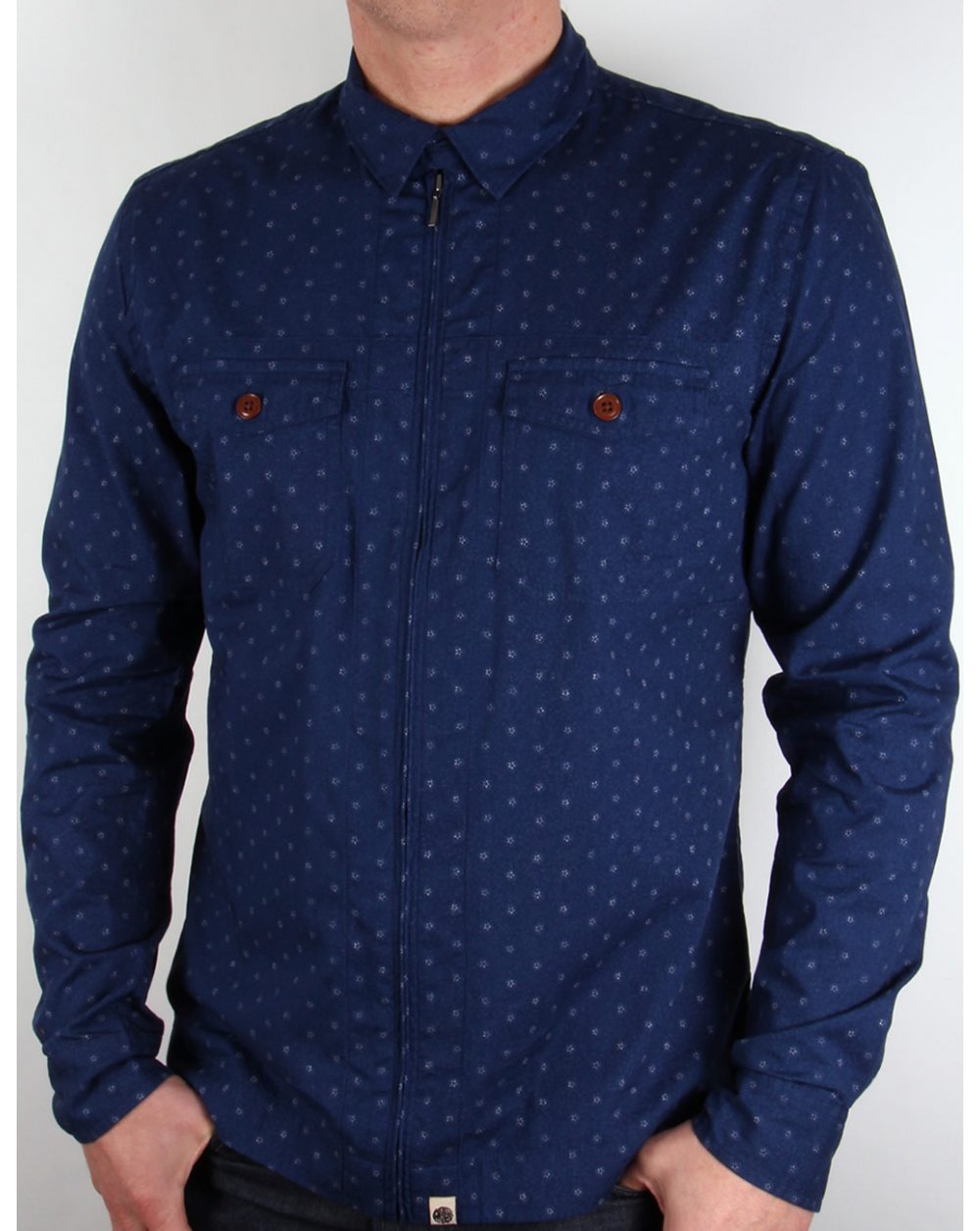 Pretty Green Jackson Hemd Marineblau
