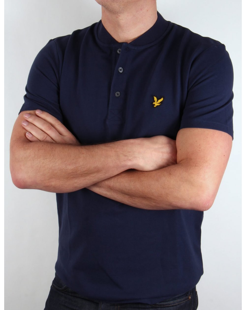Lyle And Scott – Poloshirt mit Bomberkragen, Marineblau