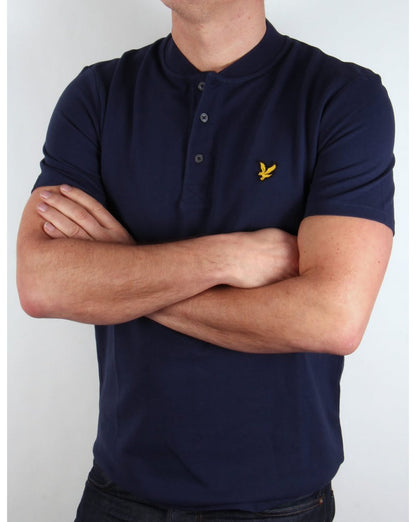 Lyle And Scott – Poloshirt mit Bomberkragen, Marineblau