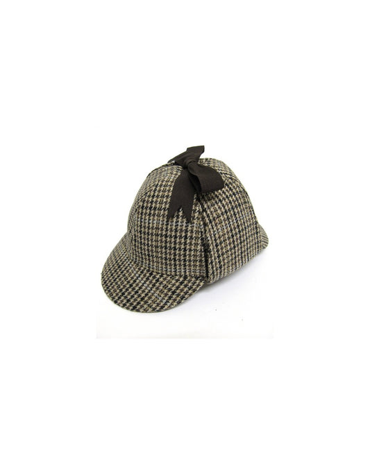 80s Casual Classics 80er Casual Classics Klassischer Deerstalker Hahnentritt-Hut Braun