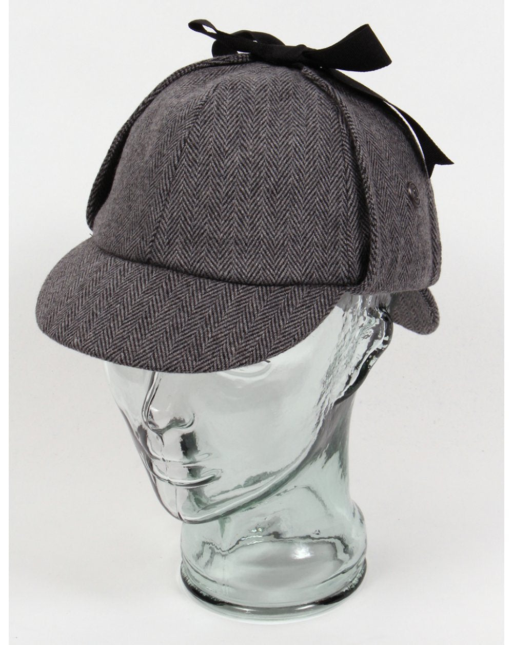 80er Casual Classics Klassischer Deerstalker Hahnentritthut Fischgrät