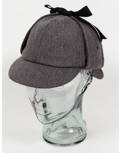 80er Casual Classics Klassischer Deerstalker Hahnentritthut Fischgrät