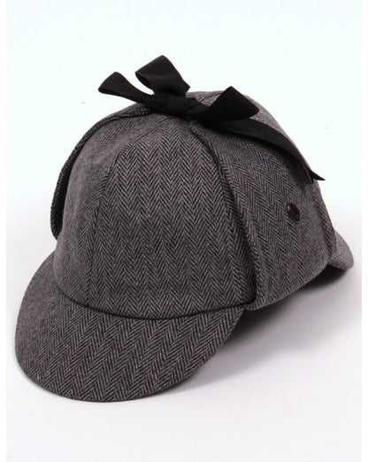 80er Casual Classics Klassischer Deerstalker Hahnentritthut Fischgrät