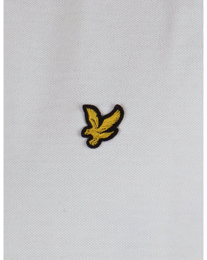 Lyle And Scott – Weißes Poloshirt mit Bomberkragen