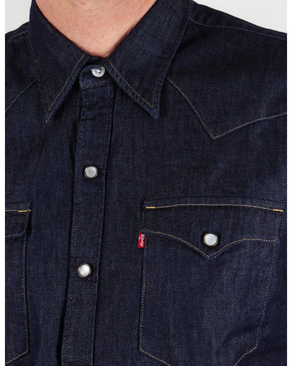 Levis – Barstow – Westernhemd in dunklem Denim