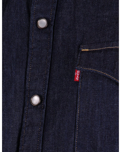 Levis – Barstow – Westernhemd in dunklem Denim