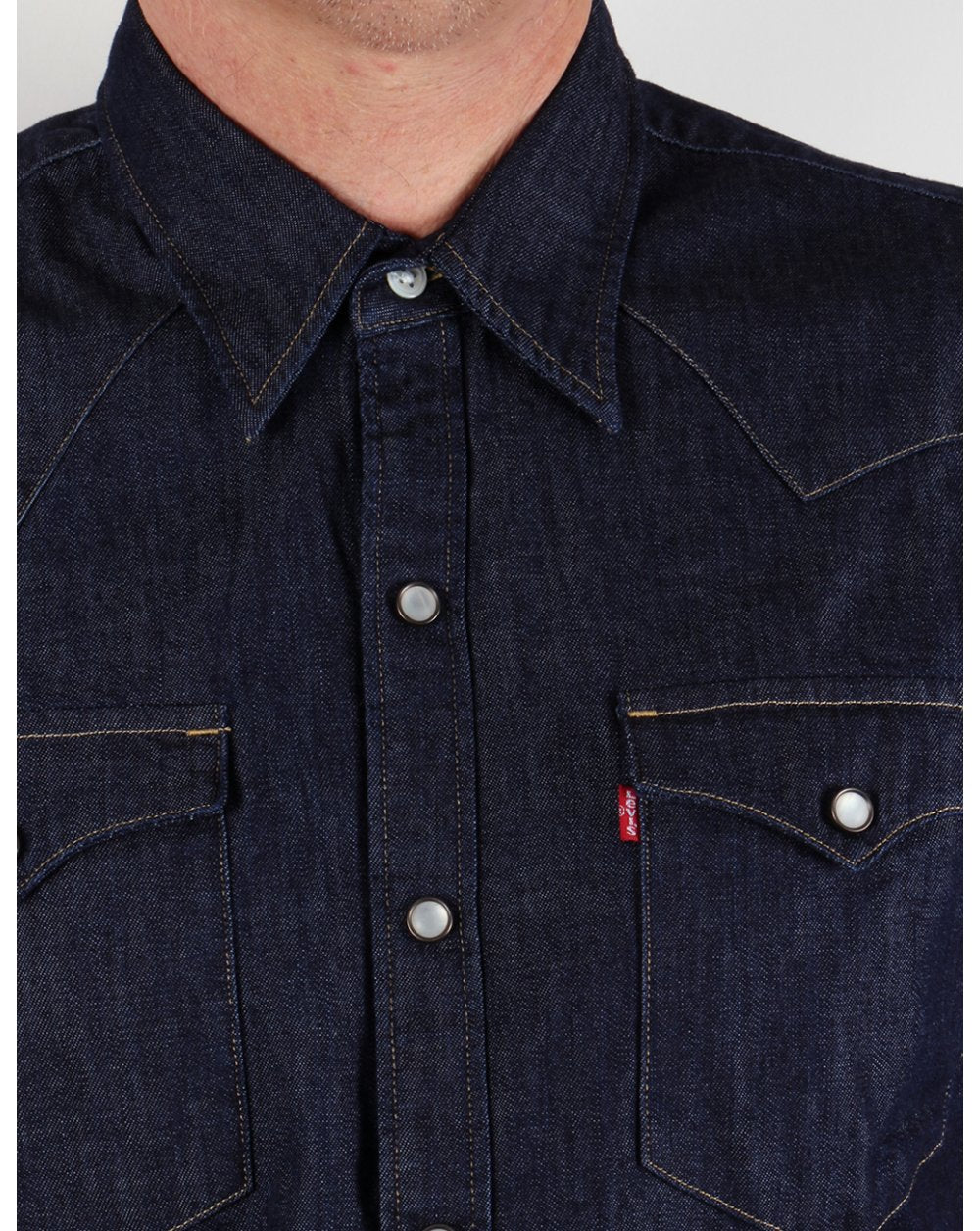 Levis – Barstow – Westernhemd in dunklem Denim
