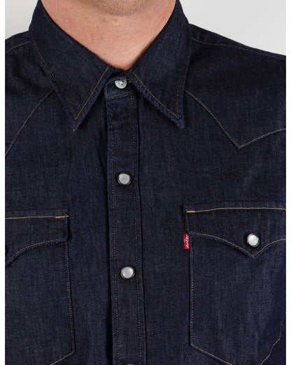 Levis – Barstow – Westernhemd in dunklem Denim