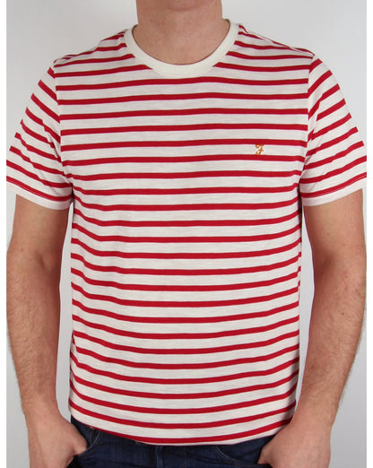 Farah Gieger Gestreiftes T-Shirt Weiß/Rot