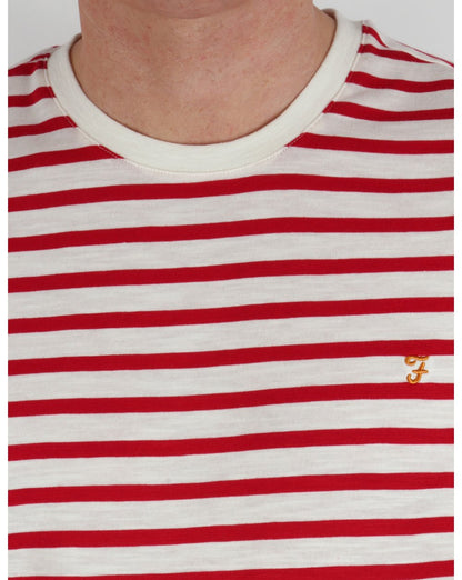 Farah Gieger Gestreiftes T-Shirt Weiß/Rot