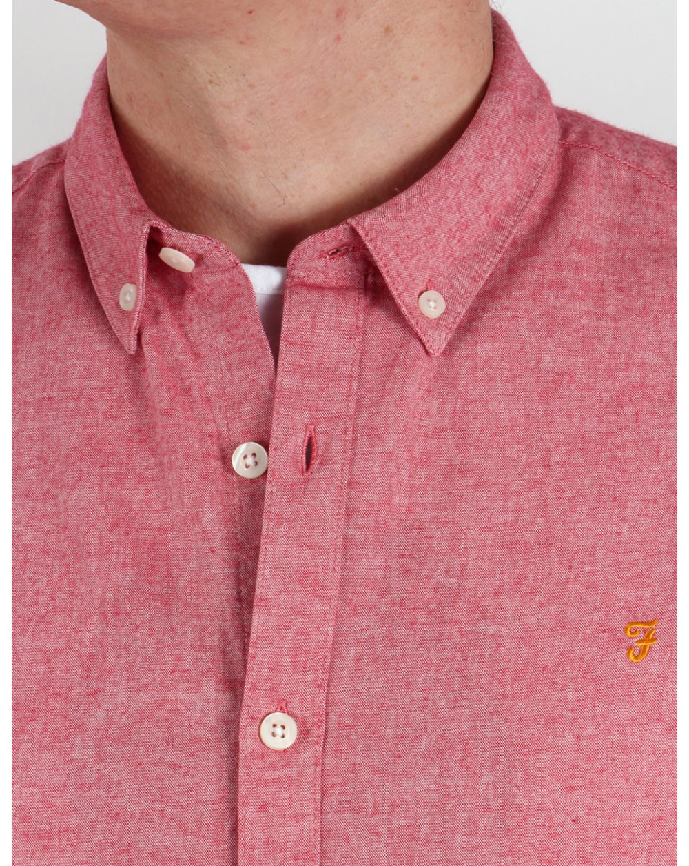 Farah Steen Short Sleeve Shirt Red Marl