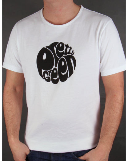 Pretty Green – Eastfields-Logo-T-Shirt in Weiß