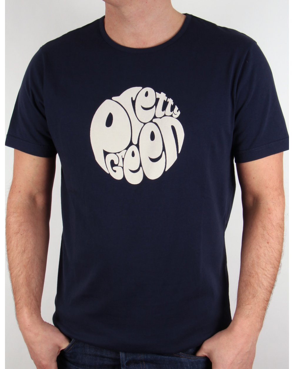 Pretty Green Eastfields Logo T-Shirt Marineblau