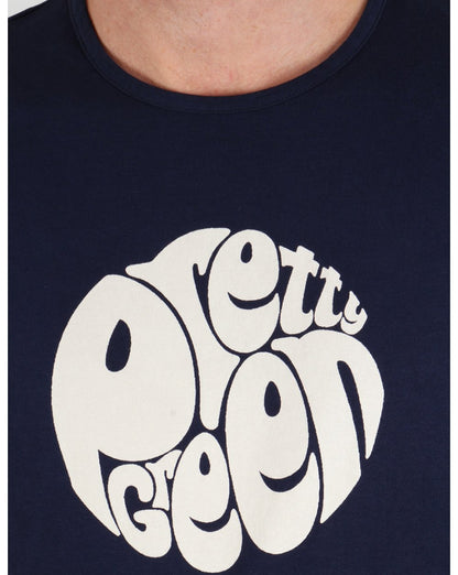 Pretty Green Eastfields Logo T-Shirt Marineblau