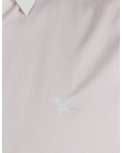 Lyle And Scott – Langärmliges Popeline-Hemd mit Tonal Badge in Weiß