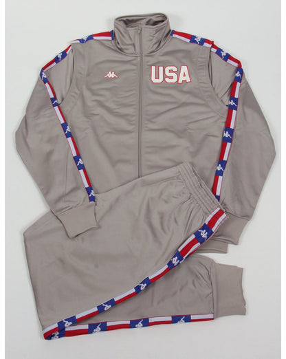 Robe Di Kappa La84 USA Olympic Kompletter Trainingsanzug Silbergrau