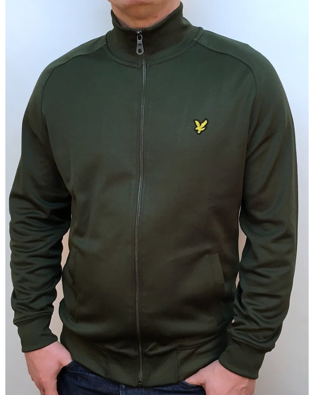 Lyle And Scott – Tricot-Trainingsjacke in dunklem Salbeigrün