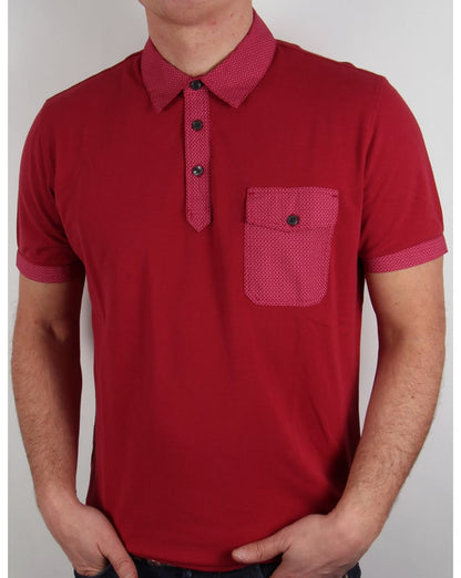 Pretty Green Springfield Poloshirt Rot