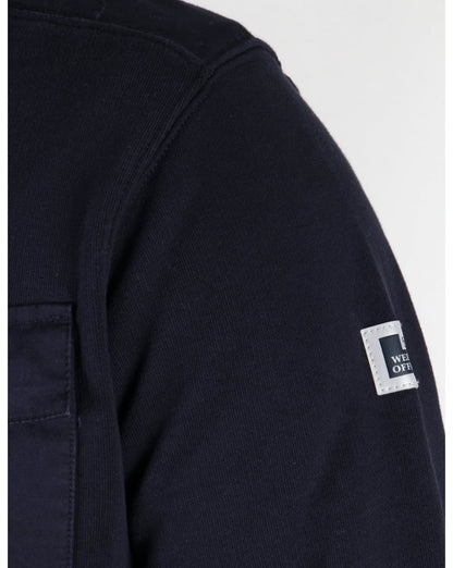 Weekend Offender – Niko – Sweatshirt mit Kragen in Marineblau