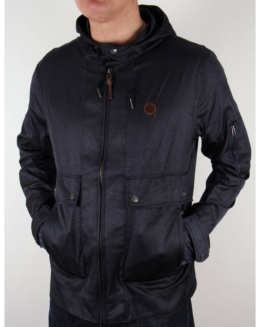 Pretty Green Pretty Green Wren Paisley Jacke Marineblau