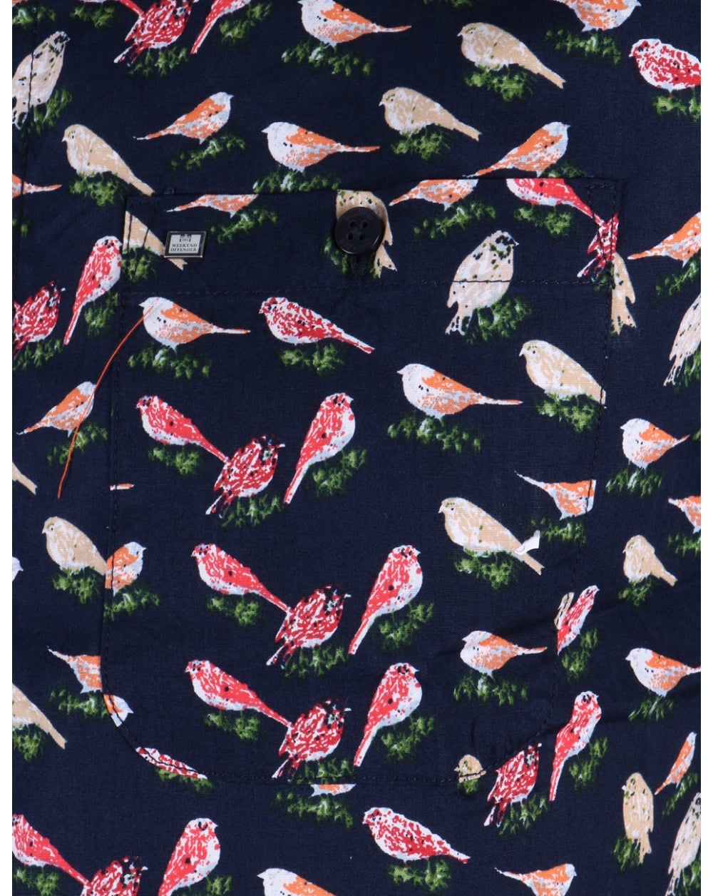 Weekend Offender – Hemd „Nash“ mit Print, Marineblau