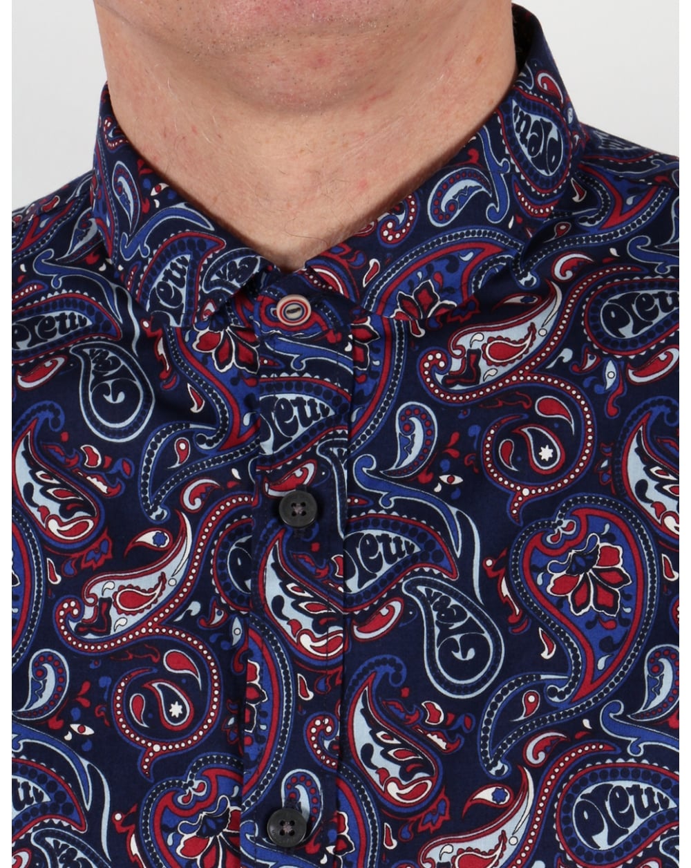 Pretty Green Sefton Paisley-Hemd, Marineblau