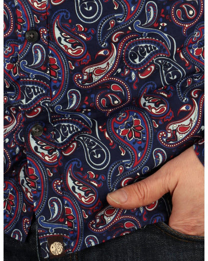 Pretty Green Sefton Paisley-Hemd, Marineblau
