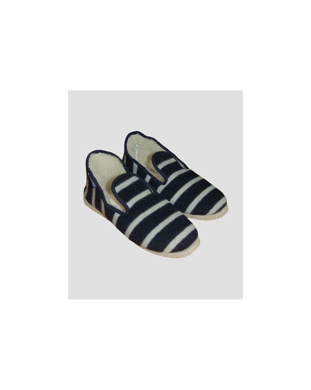 Armor-lux Wollpantoffeln Marineblau/Ecru