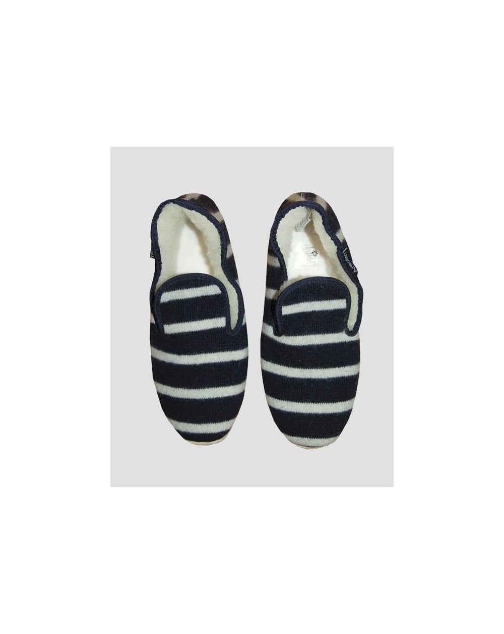 Armor-lux Wollpantoffeln Marineblau/Ecru