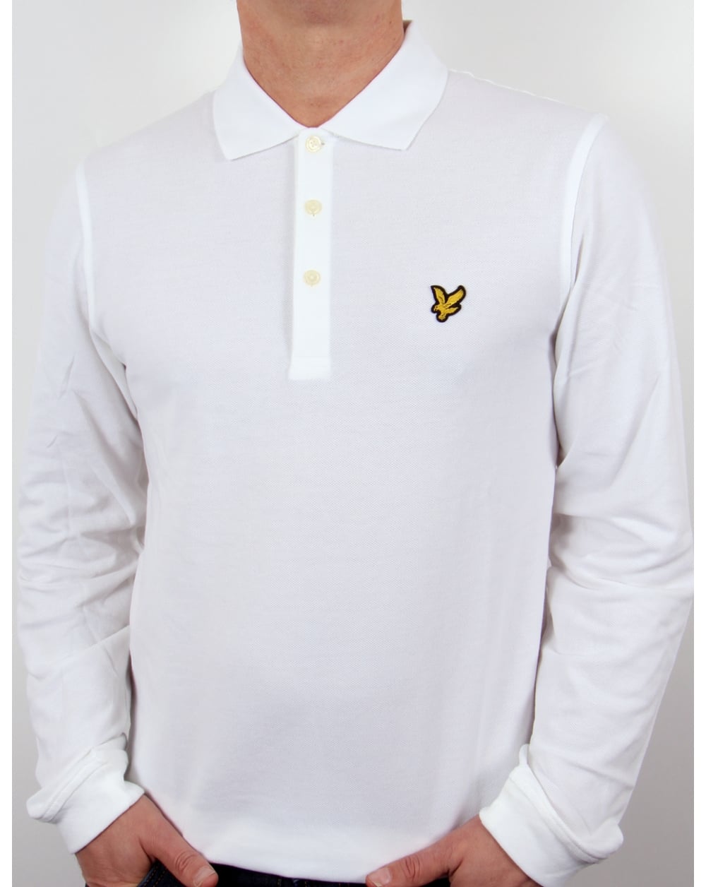 Lyle And Scott Langarm-Poloshirt in Weiß