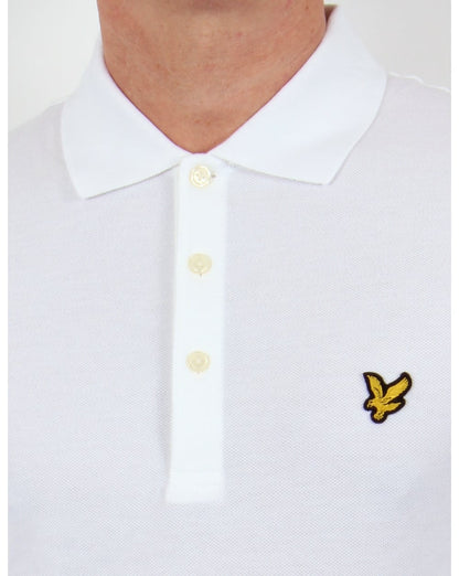 Lyle And Scott Langarm-Poloshirt in Weiß