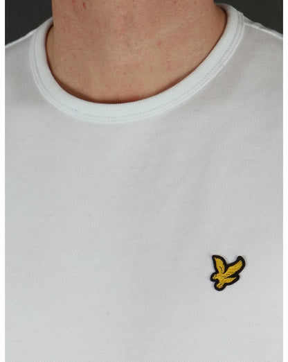 Lyle And Scott – Piqué-T-Shirt in Weiß