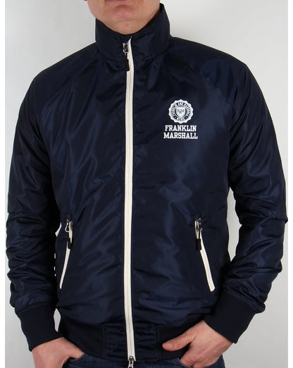 Franklin And Marshall – Uni-Jacke mit Reißverschluss und Trichterkragen, Marineblau