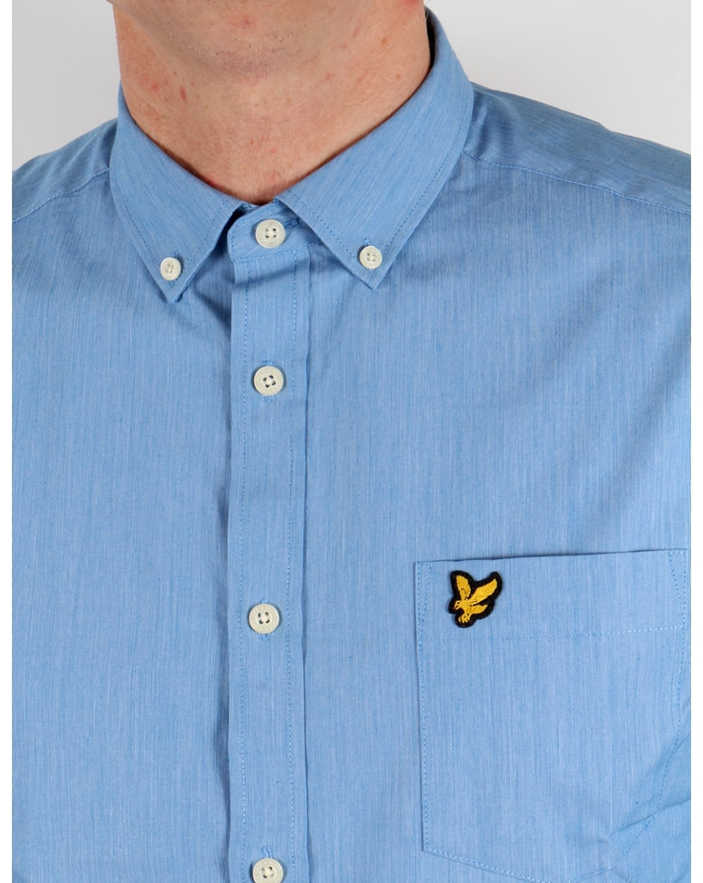 Lyle And Scott – End On End – Langarmhemd, dunkles Kobaltblau