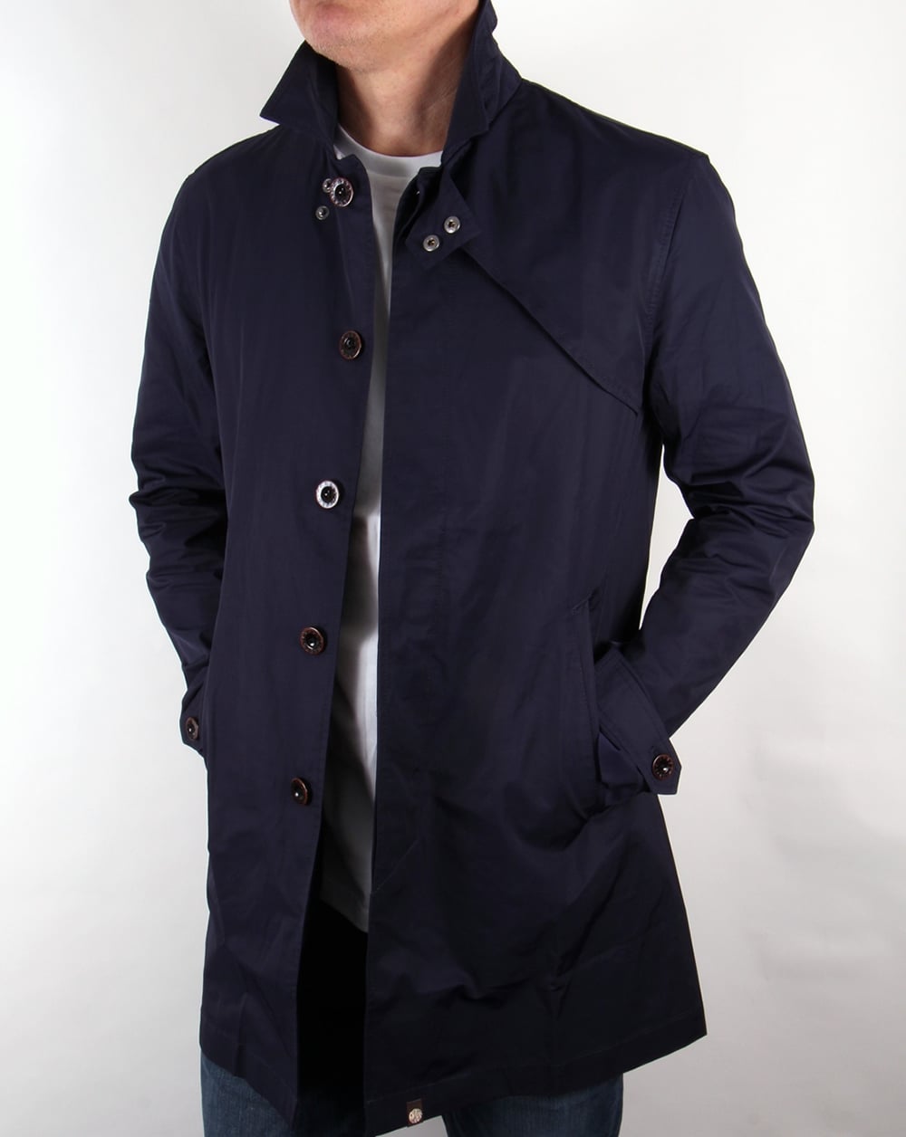 Pretty Green – Mayfair Trenchcoat, Marineblau