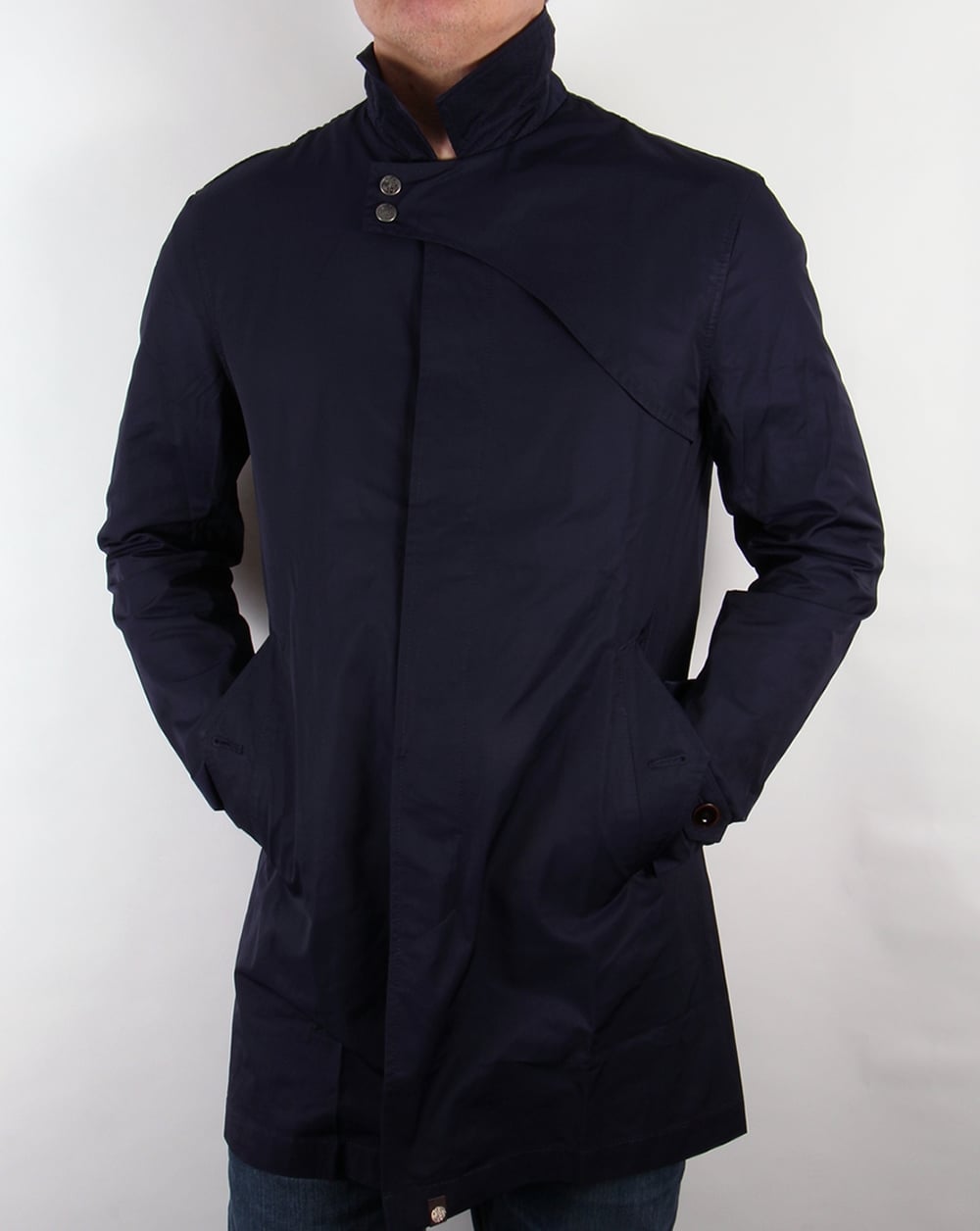 Pretty Green – Mayfair Trenchcoat, Marineblau