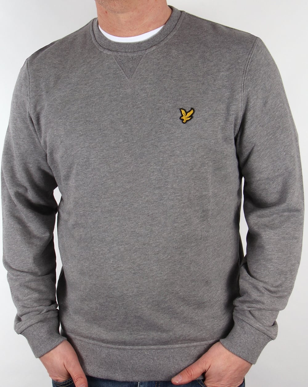 Lyle And Scott – Sweatshirt mit Rundhalsausschnitt, Mittelgrau meliert