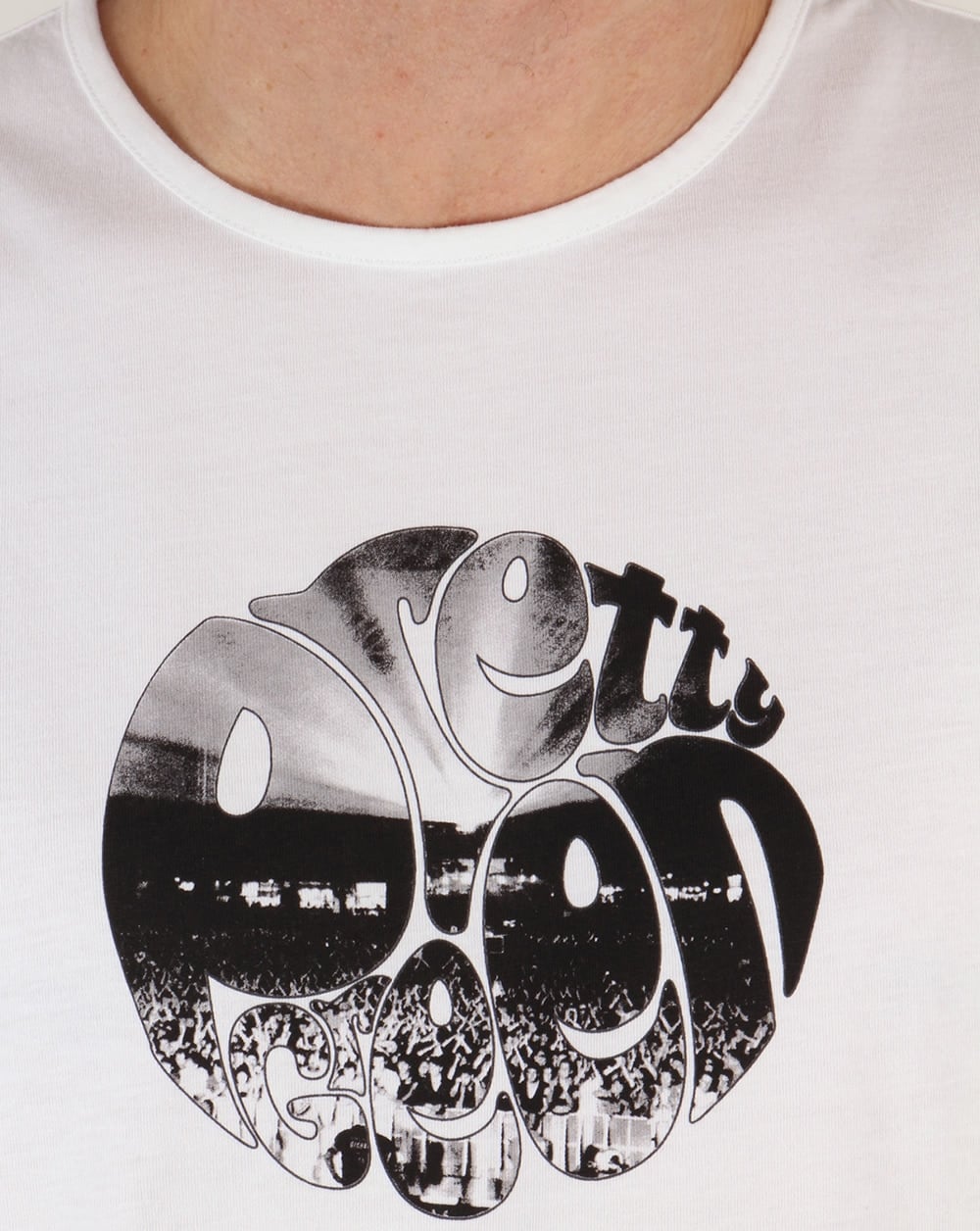 Pretty Green Crowd Logo T-Shirt Weiß