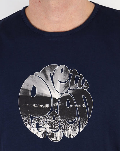 Pretty Green Crowd Logo T-Shirt Marineblau