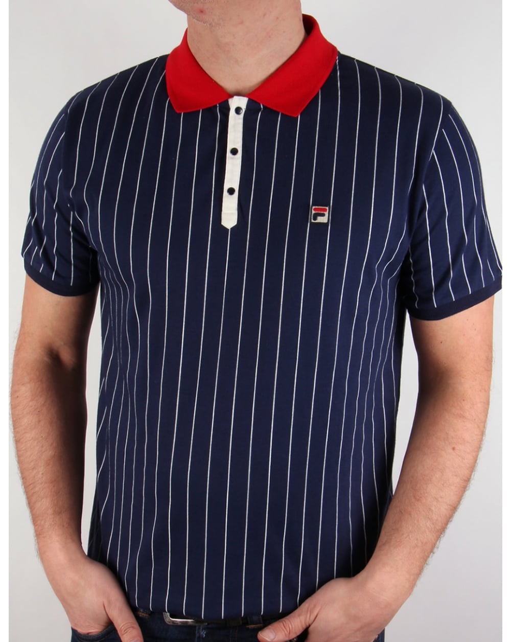Fila Vintage Mk1 Settanta Poloshirt Marineblau/Gardenie/Rot